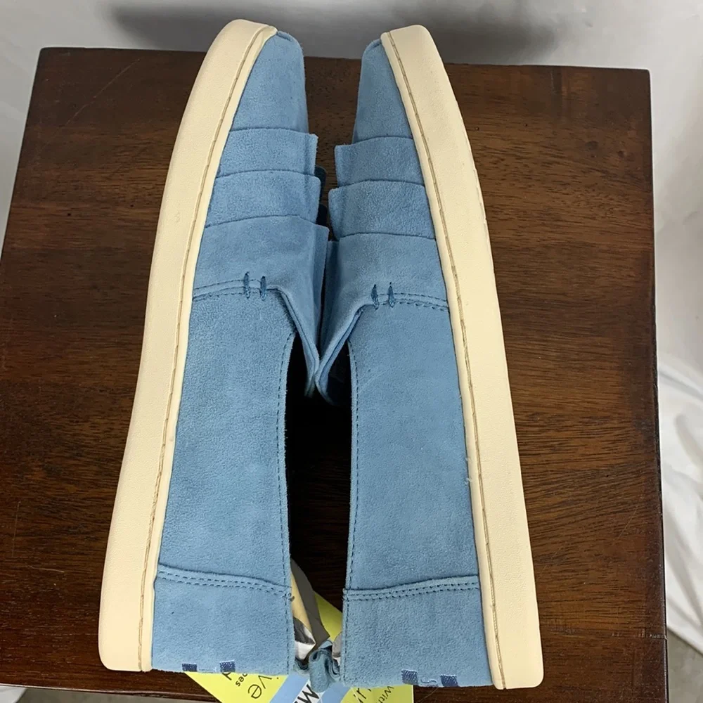 *Host Pick* NWT TOMS Deconstructed Alpargata Sky Blue Suede Sneakers - Picture 6 of 10